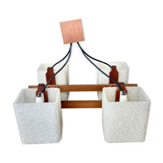 Scandinavian teak pendant chandelier