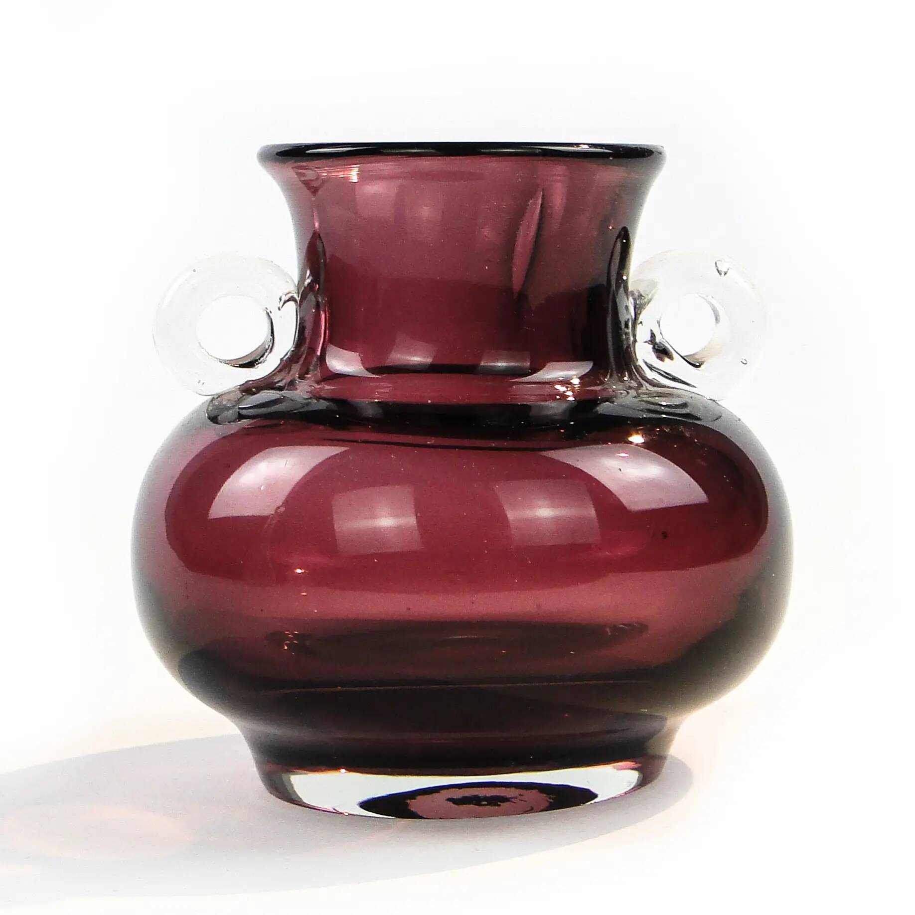 Vase, mid-century modern, glass, Poland, 1970s