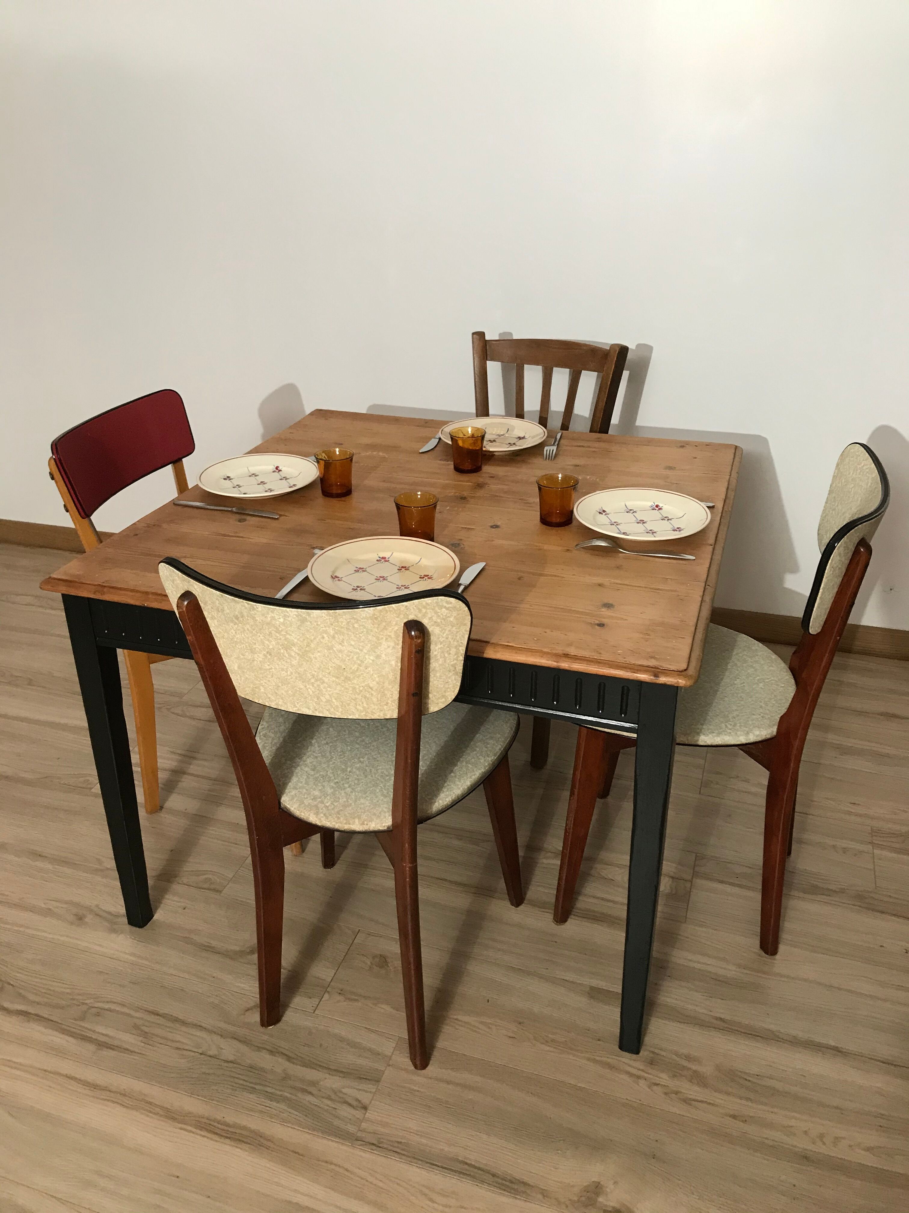 Old square table art deco style