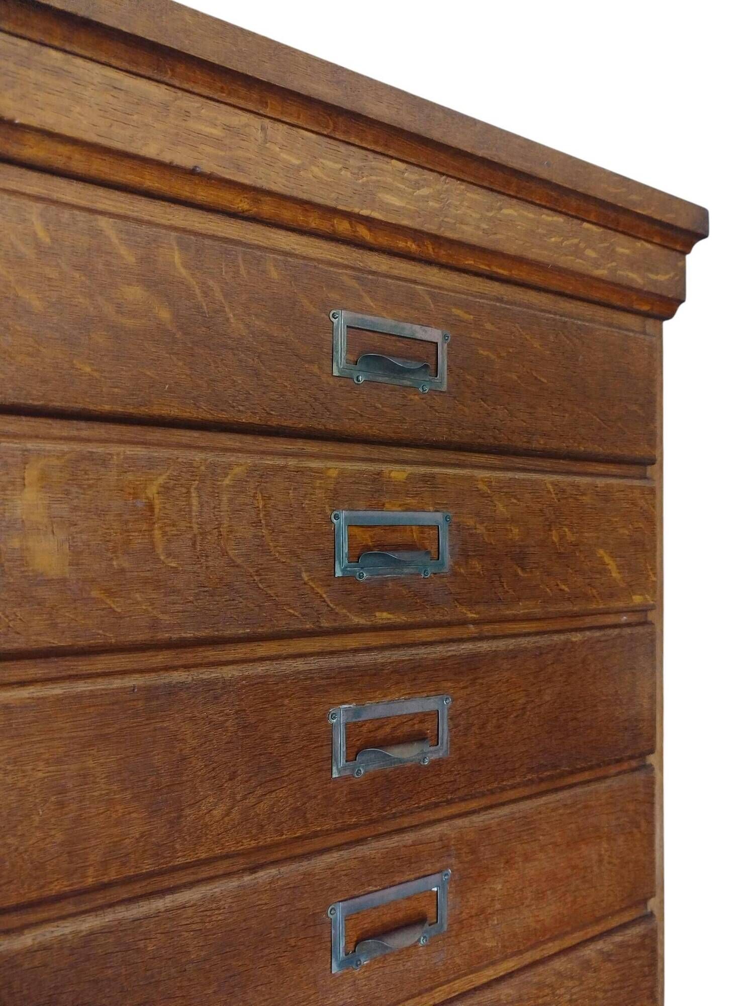 Danish Oak Archive Cabinet with Pull-Out Shelf, ca. 1925–1950
