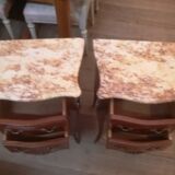 Pair of Louis XV style bedside tables in marquetry