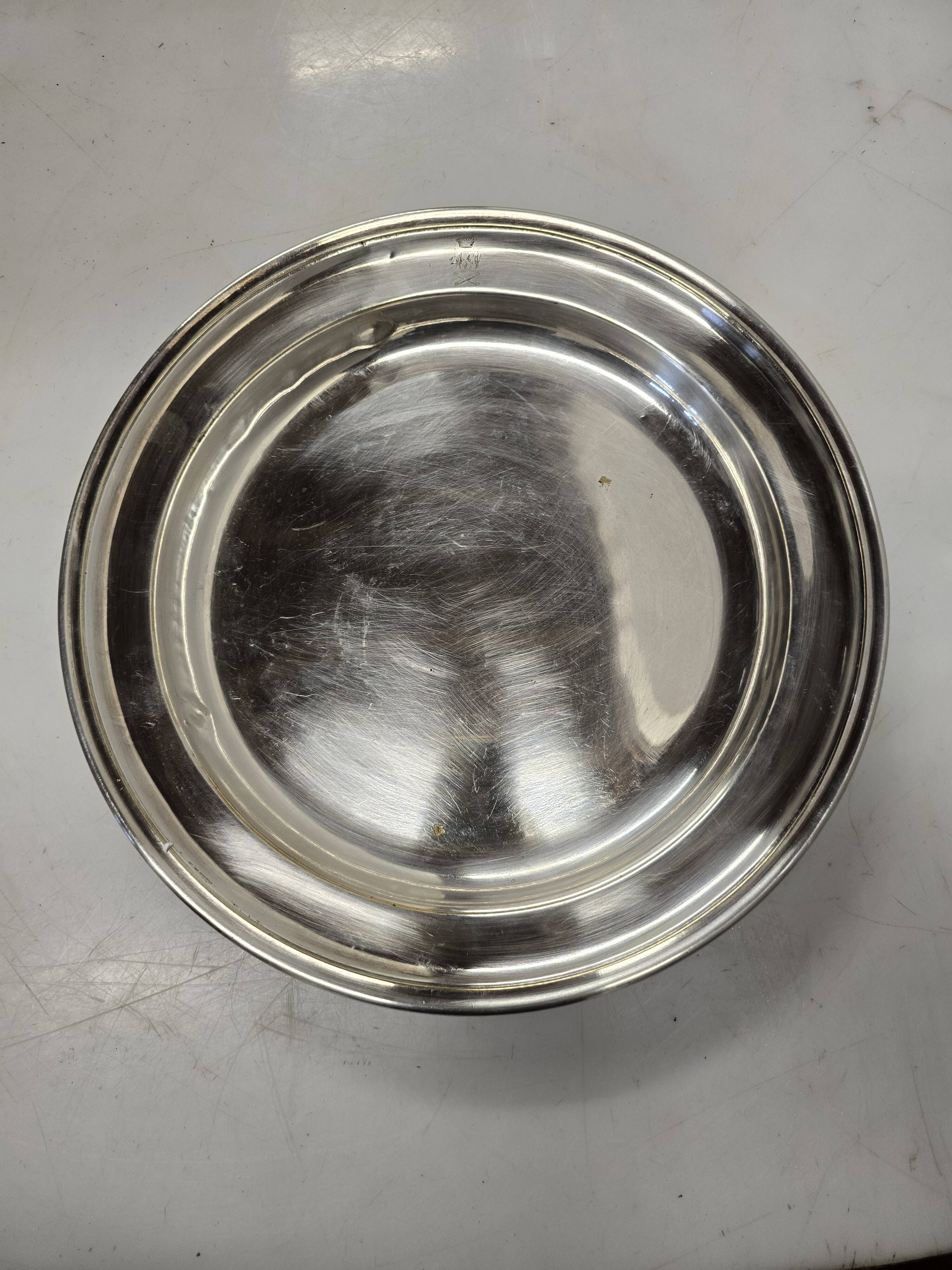 Old Christofle hollow dish in silver metal early 20th century