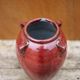 Ox blood red glazed sandstone vase, signed vase, vintage flower pot, vase with handles, collection