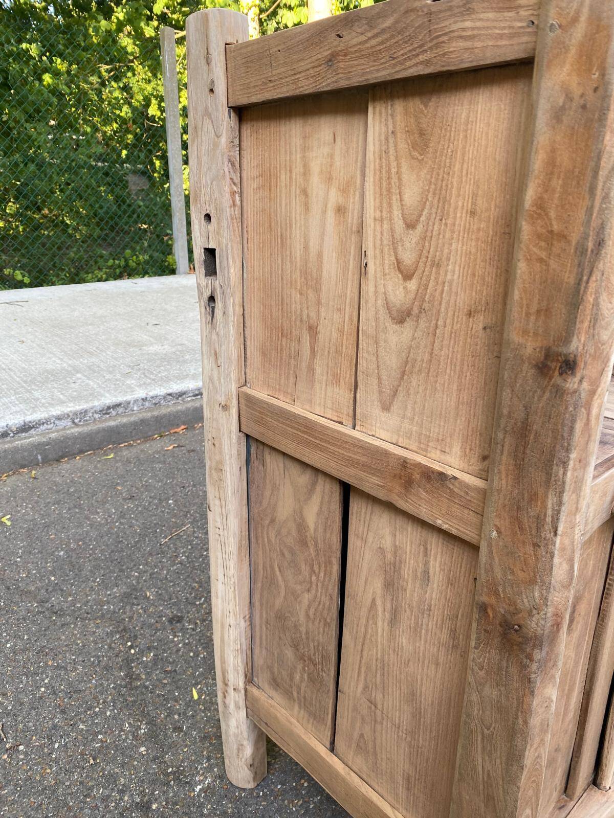 Small solid elm wardrobe - Shandong China around 1900