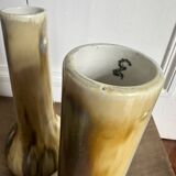 Set of two flamed stoneware vases