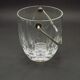 Vintage French Heavy Cut Glass Ice Bucket Silver Metal Carry Handle 4504