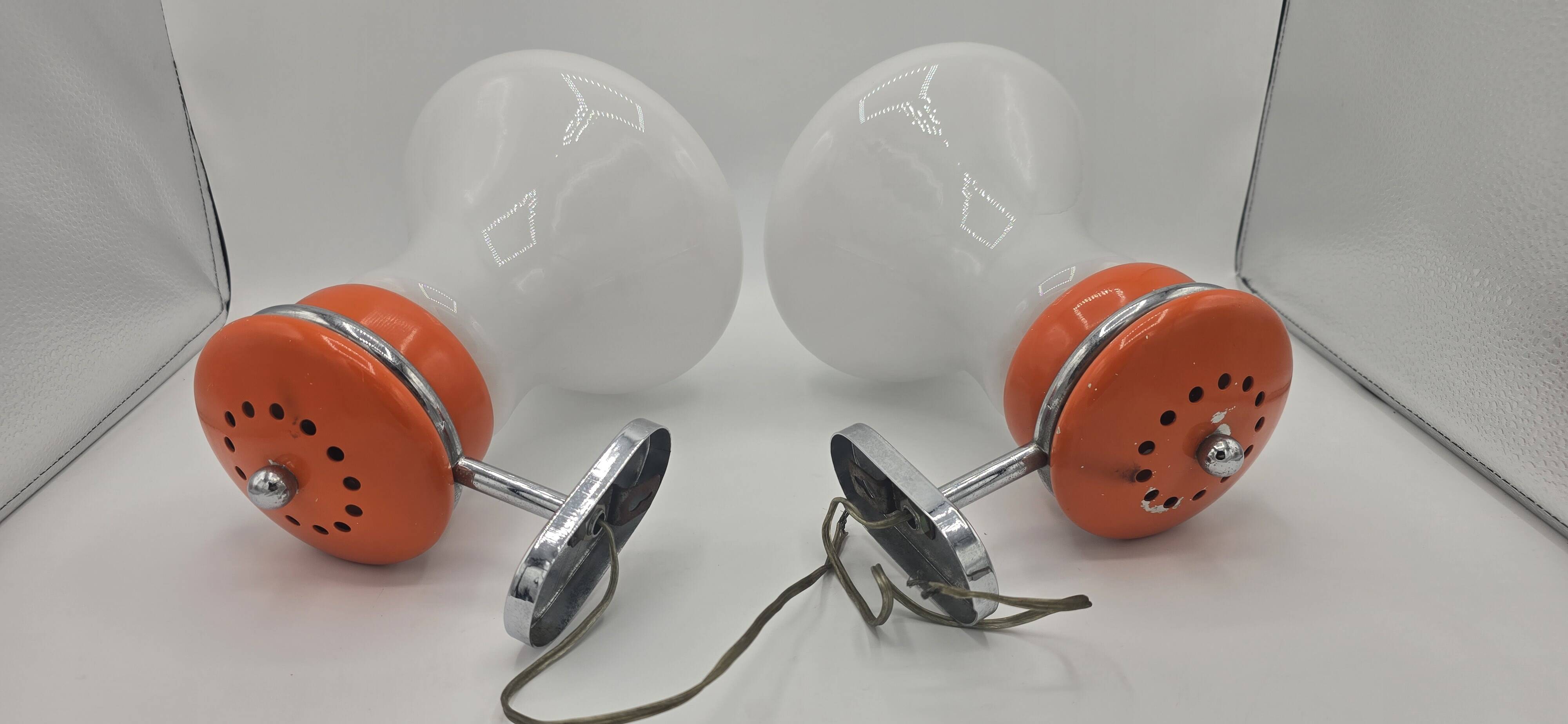 Pair of Space Age wall lights from the 70s in the style of Carlo Nason Guzzini.