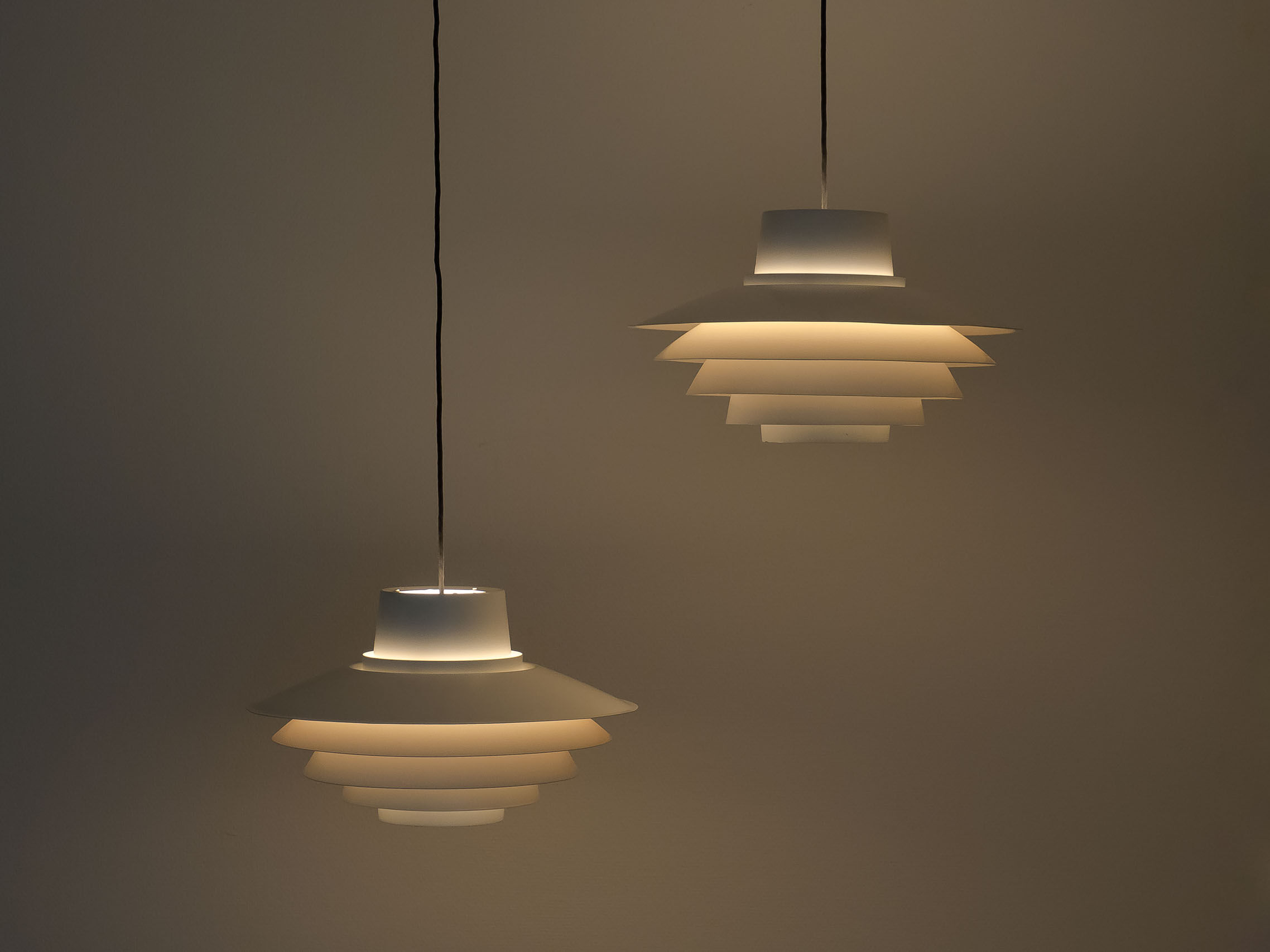 Nordisk Solar set of two hanging lights by Sven Middelboe