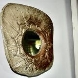 Vintage sandstone mirror from La Borne by Bruno H'dry 1960