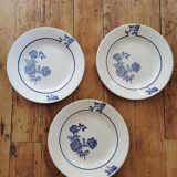 Old St Amand flat plates, blue roses