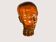 Decorative sculptural head in amber glass – Contemporary design