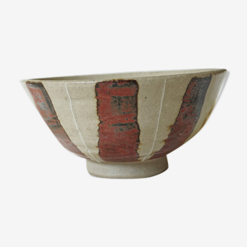 Striped sandstone bowl