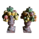 Pair of painted plaster Médicis vases