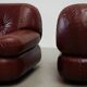 Set of two leather Sapporo lounge chairs by Mobil Girgi