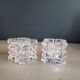 Pair of faceted glass tealight candle holders
