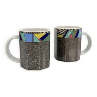 Pair of Scenario Metropol cups by Barbara Brenner for Rosenthal, 1990