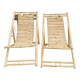 Paire de chaises longues en bambou, transats