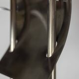 Geometric floor lamp in silver metal. 1980s.