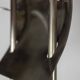 Geometric floor lamp in silver metal. 1980s.