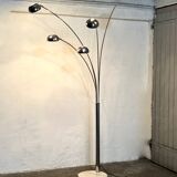 Space Age 5-arm floor lamp in chrome and marble, 1970-80