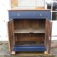Antique solid wood sideboard – Deep blue & wooden top