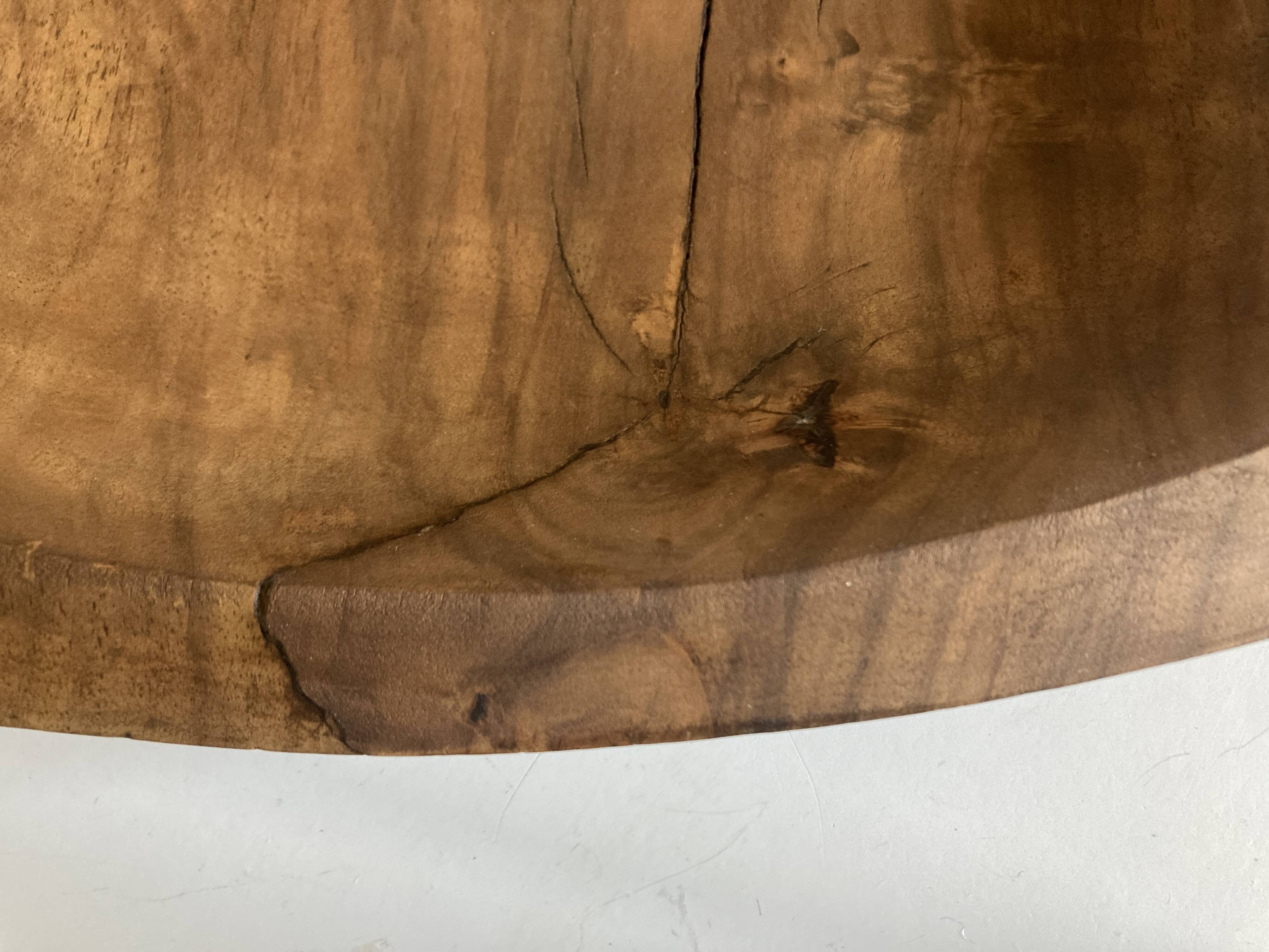 Vide poche forme libre mid century XXL en bois d'olivier