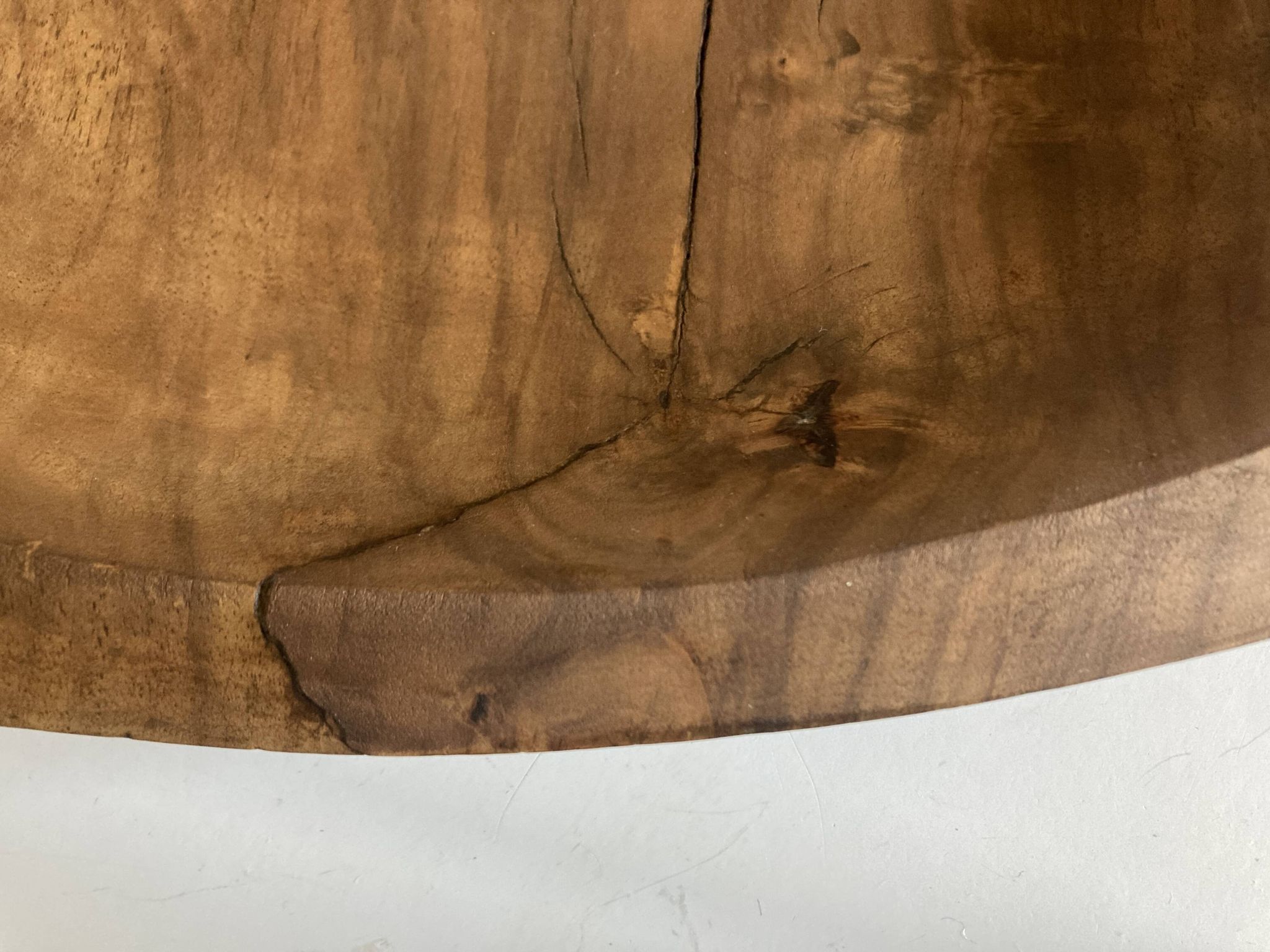 Vide poche forme libre mid century XXL en bois d'olivier