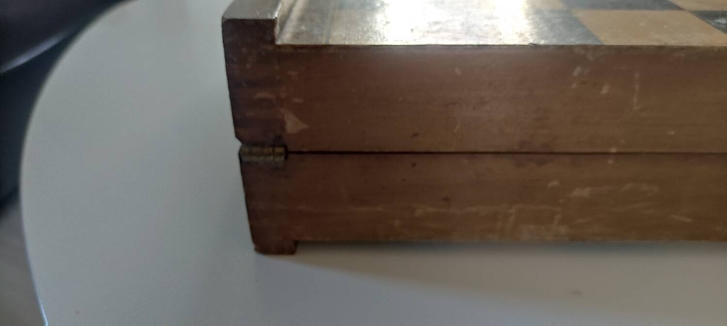 Large game box of backgammon, checkers