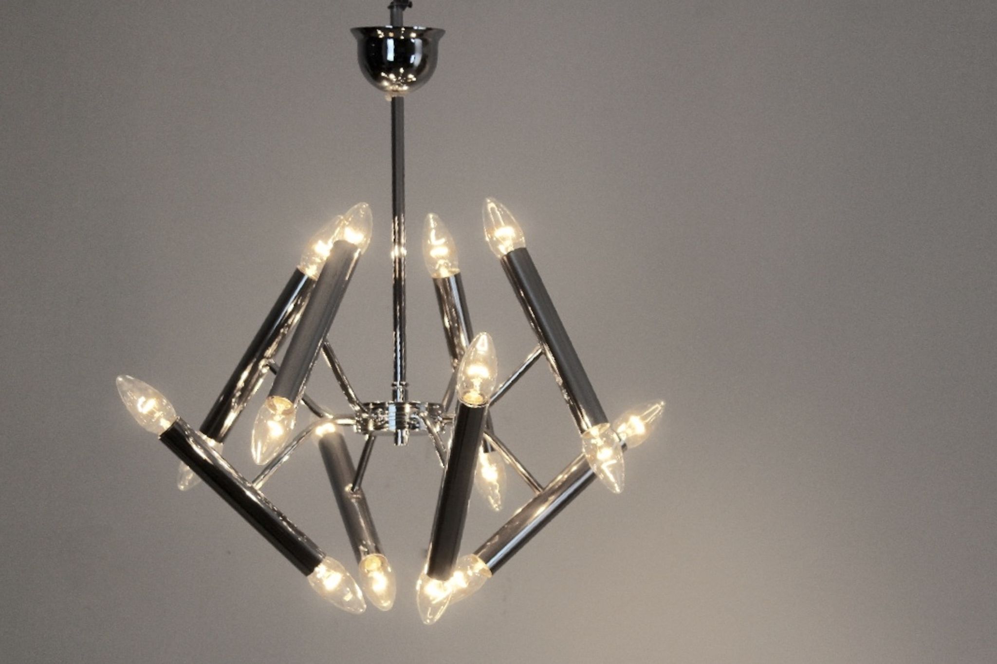 Geometrical chrome chandelier by Boulanger