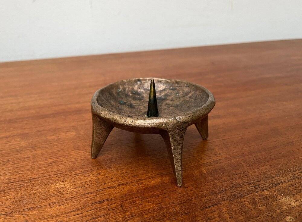 Brutalist Mid-Century Candle Holder in Bronze, 1960s