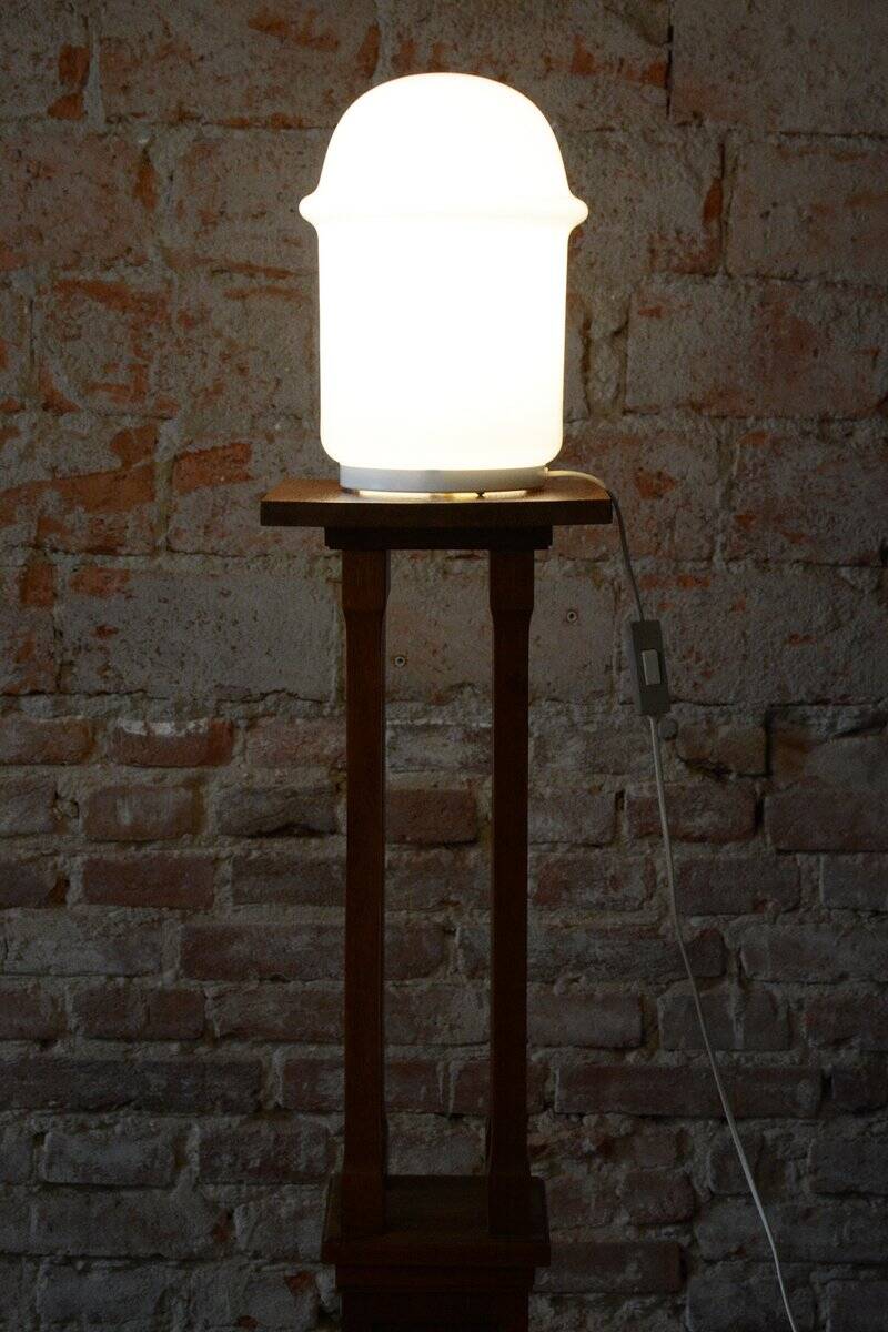 Mid-Century Table Lamp in Lacquered Metal and Opal Glass, Czech, 1960s