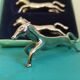 Chrome-plated metal knife holder - Racehorses