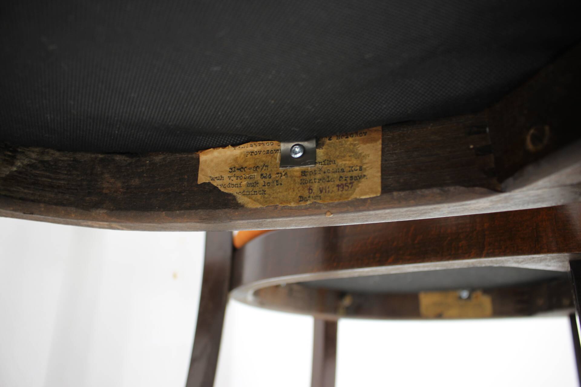 1950s Set of Four Restored Dining Chairs, Czechoslovakia