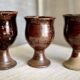 Service de 8 verres grès pyrite vintage 1960 d'Albert THIRY (Vallauris)