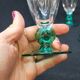 6 Luminarc molière champagne flutes aqua green foot