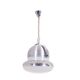 Industrial style suspension in brushed metal and opaline. 1970s.