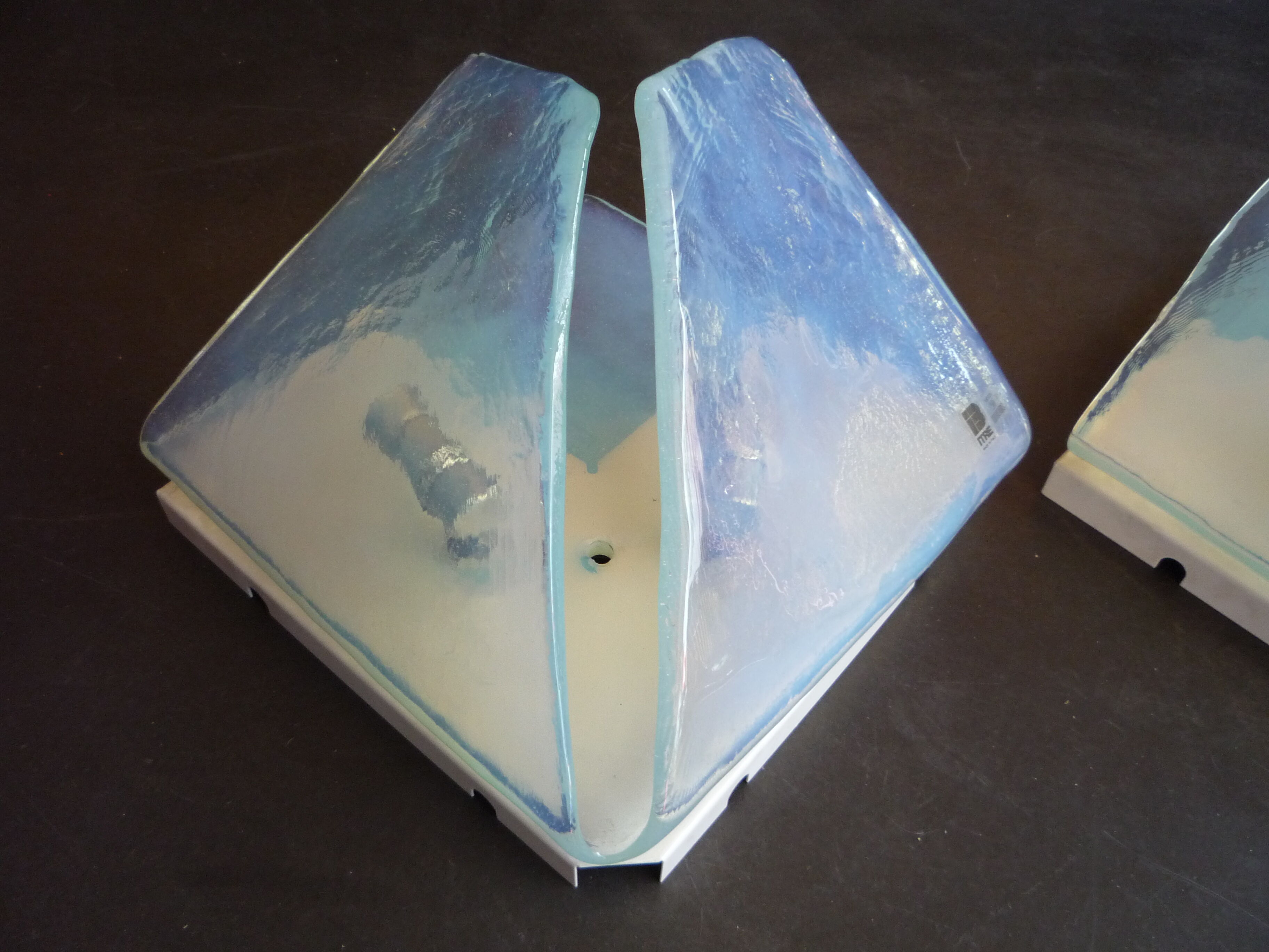 Pair of opalescent glass sconces by Carlo Nason