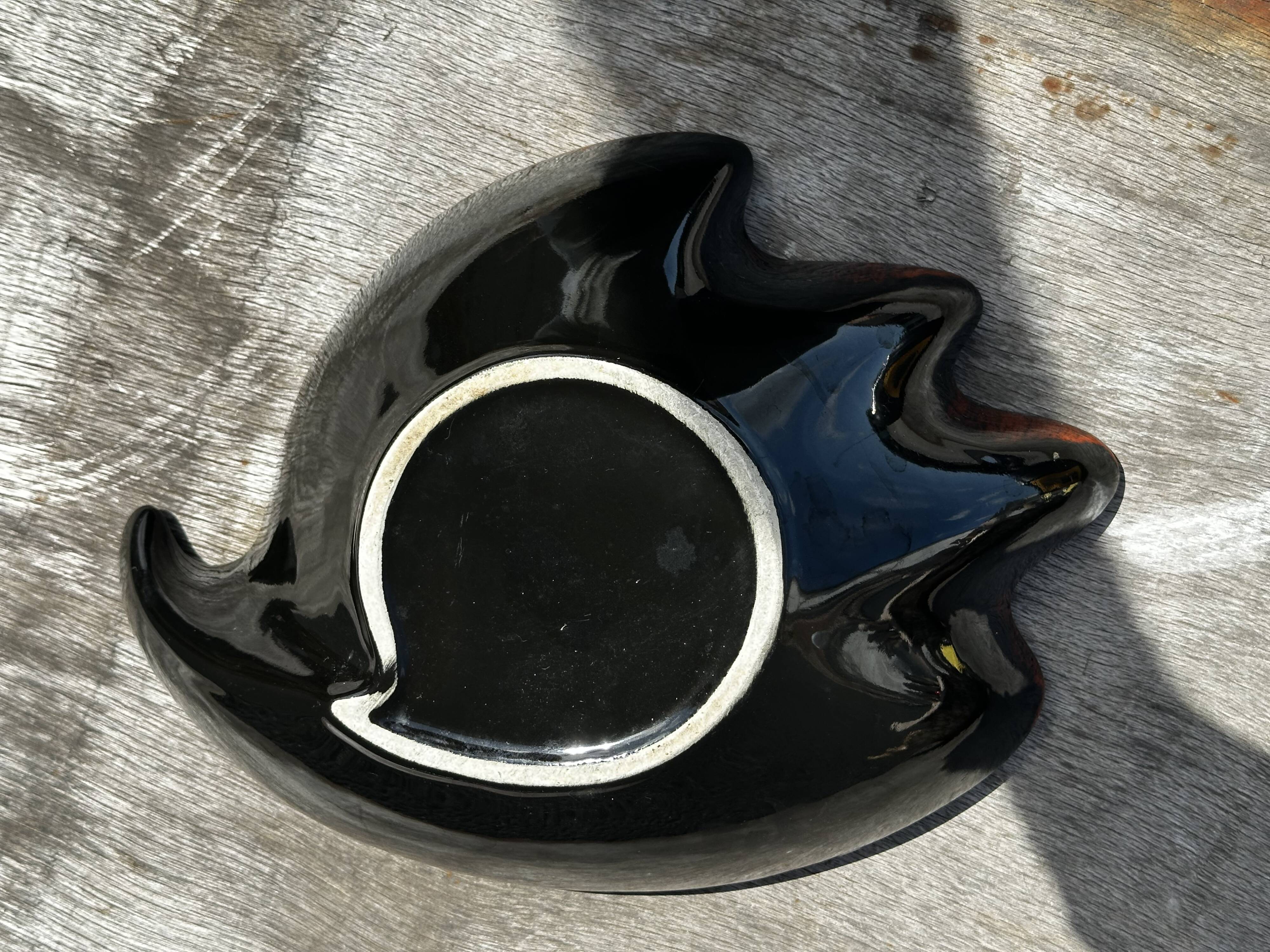 Coupe / Vide Poche - Décor Soleil - Forme Libre - Céramique Elchinger
