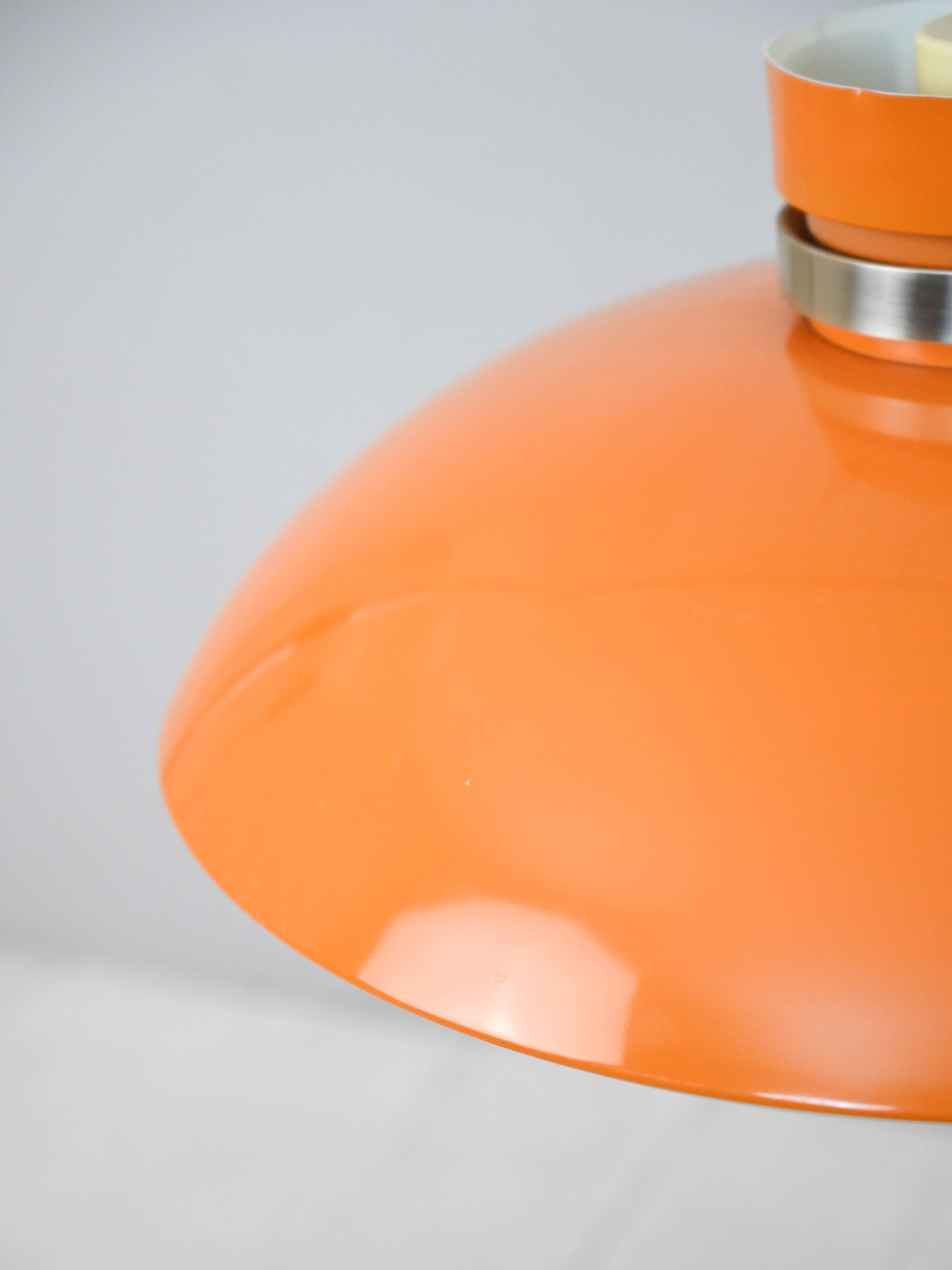 Scandinavian Pendant lamp in orange plastic, 1960s