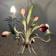 Lustre Vintage en fer forgé - Bouquet de tulipes