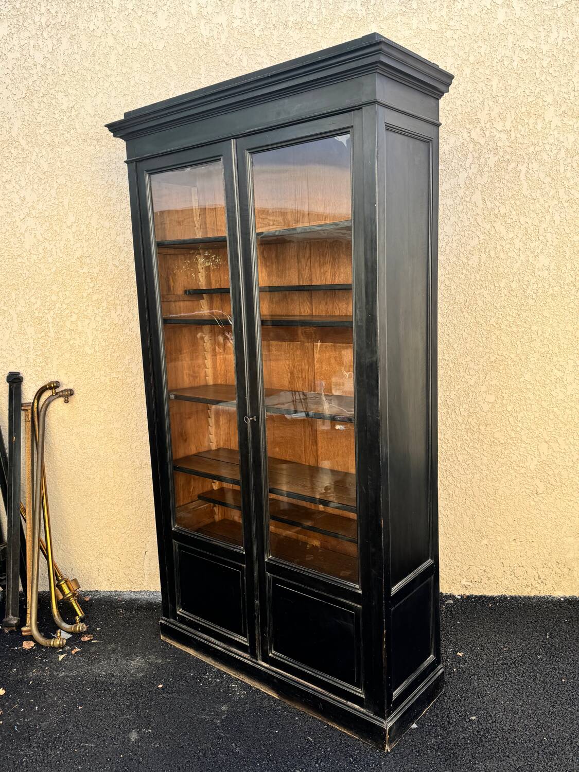 Grande vitrine Napoléon 3 en bois noirci