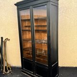 Large Napoleon 3 display case in blackened wood