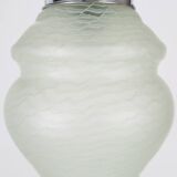 Art Deco pendant lamp with green glass shade, France ca. 1940