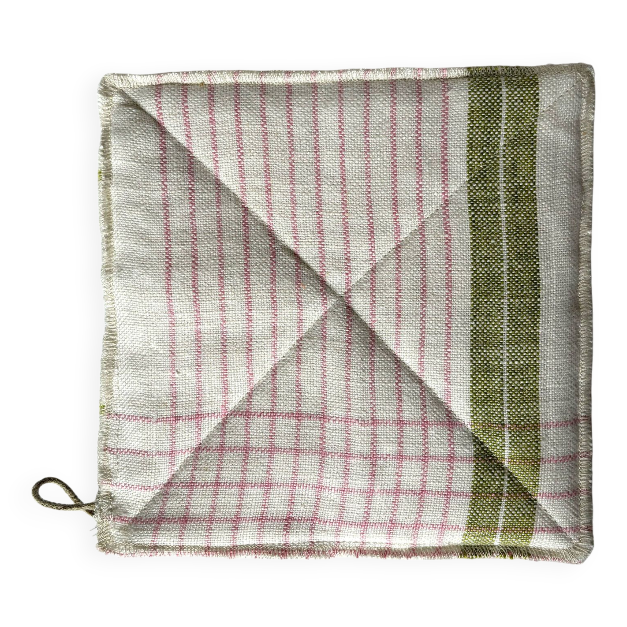Pot holder, pink vintage fabric