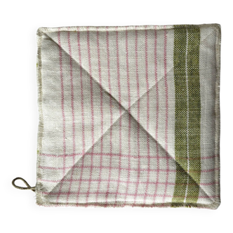 Pot holder, pink vintage fabric