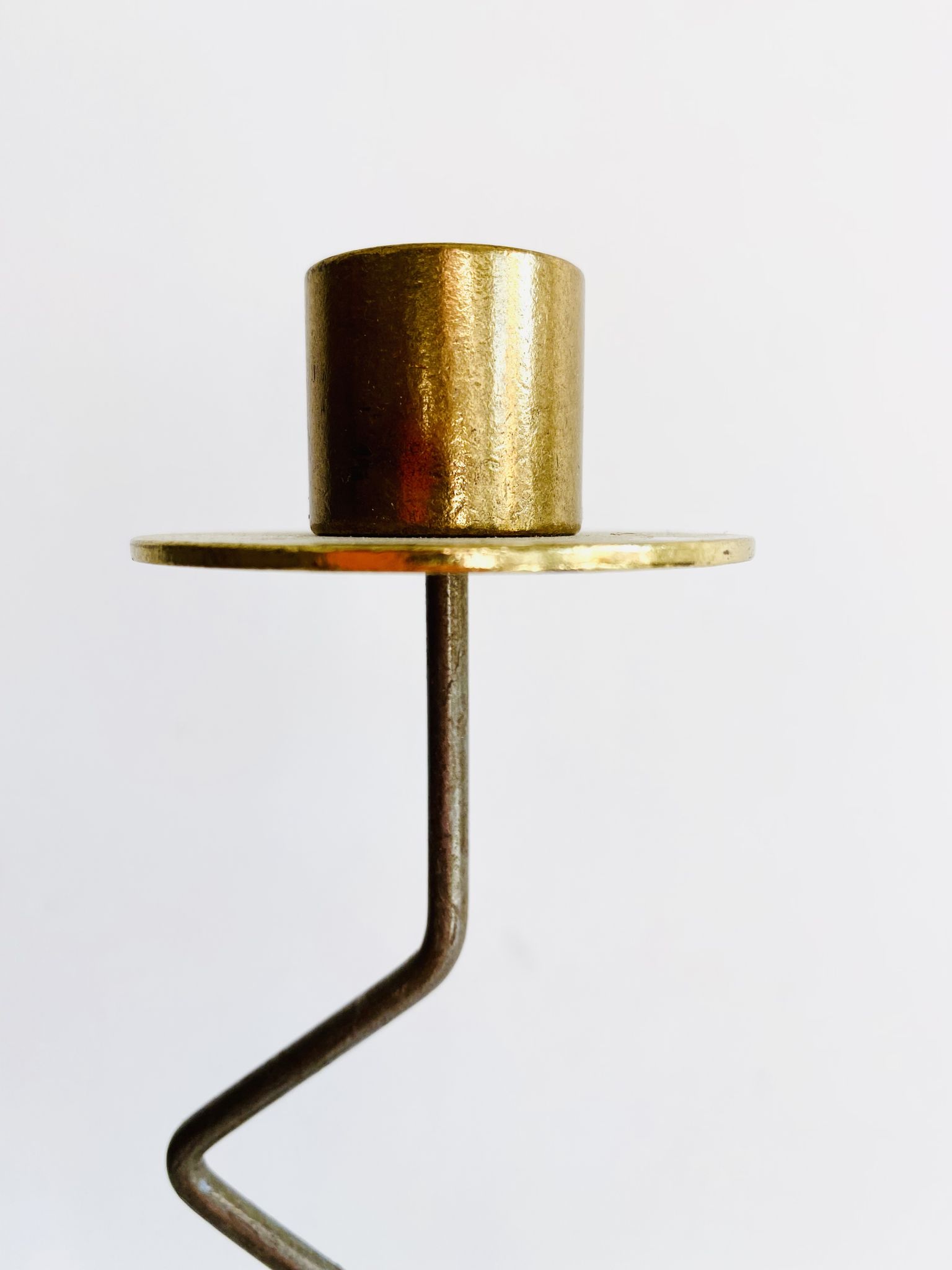 Ensemble de trois bougeoirs en métal. Ikea, années 80