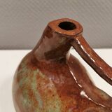 Ceramic jug/vase, Danish in beautiful earthy brown colours with light blue/green details.
