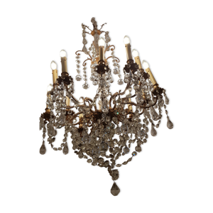 Lustre cristal 12 luminaires