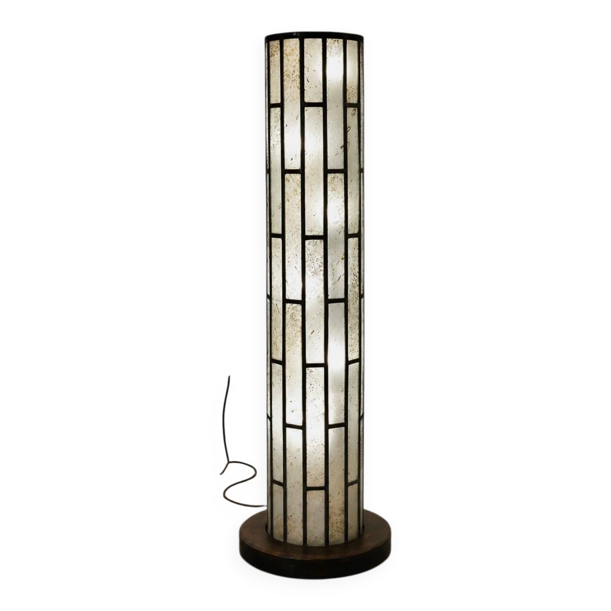 Architectural stained glass floor lamp