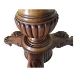 Wooden gueridon with marble, lion paw legs.